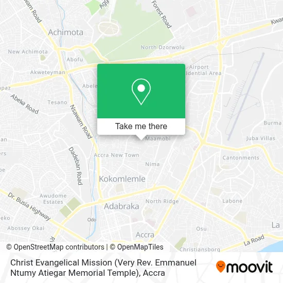 Christ Evangelical Mission (Very Rev. Emmanuel Ntumy Atiegar Memorial Temple) map