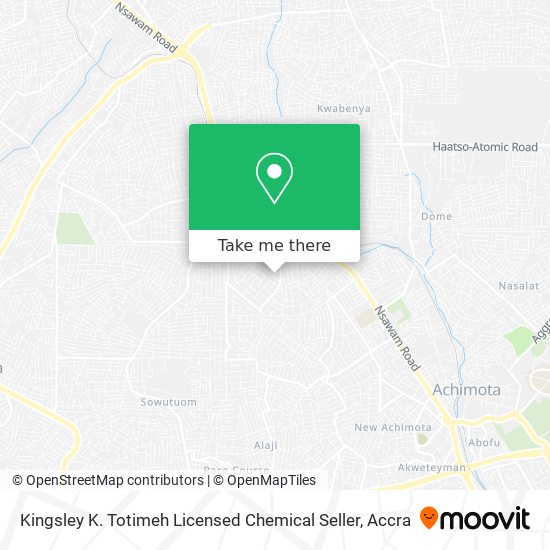 Kingsley K. Totimeh Licensed Chemical Seller map