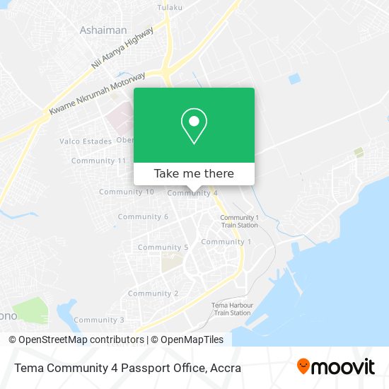 Tema Community 4 Passport Office map