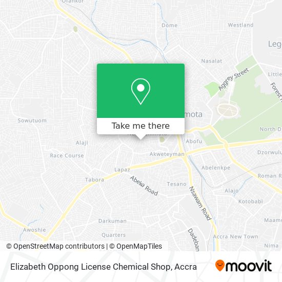 Elizabeth Oppong License Chemical Shop map