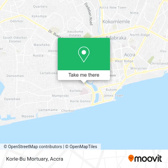 Korle-Bu Mortuary map