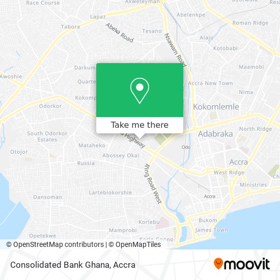 Consolidated Bank Ghana map