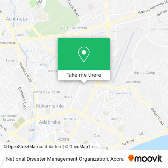 National Disaster Management Organization map