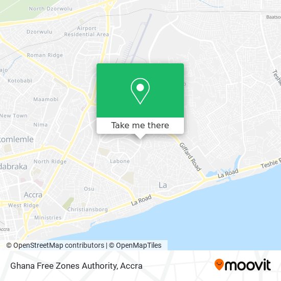 Ghana Free Zones Authority map