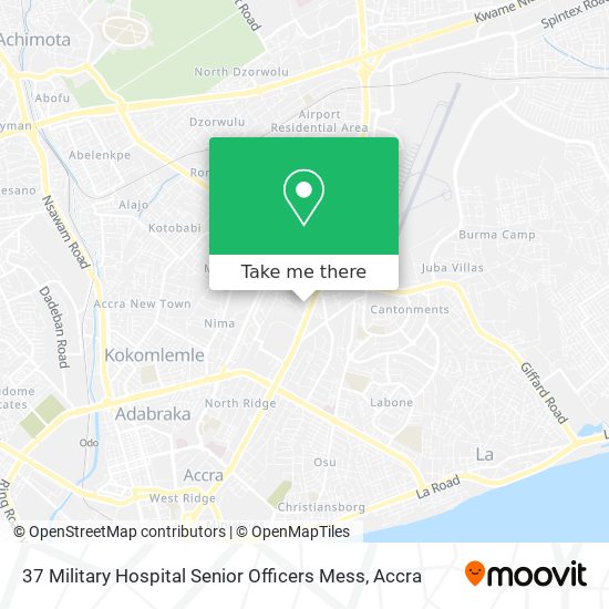 37 Military Hospital Senior Officers Mess map