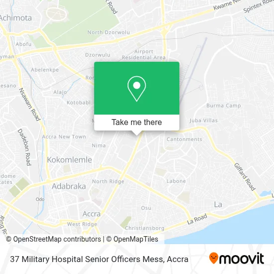 37 Military Hospital Senior Officers Mess map