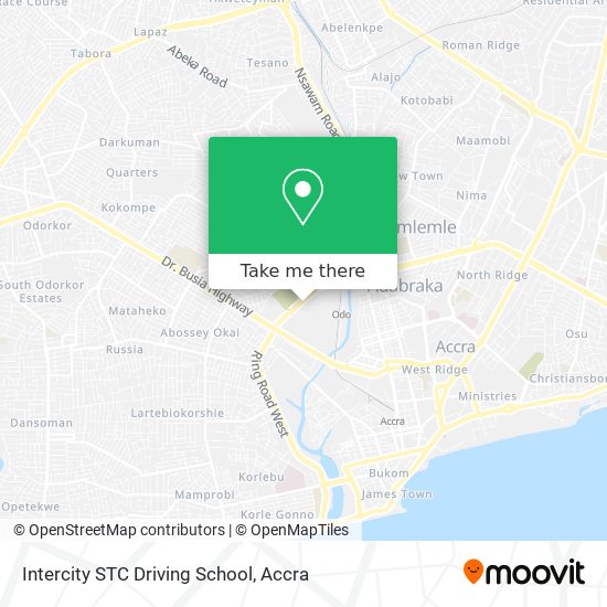 Intercity STC Driving School map