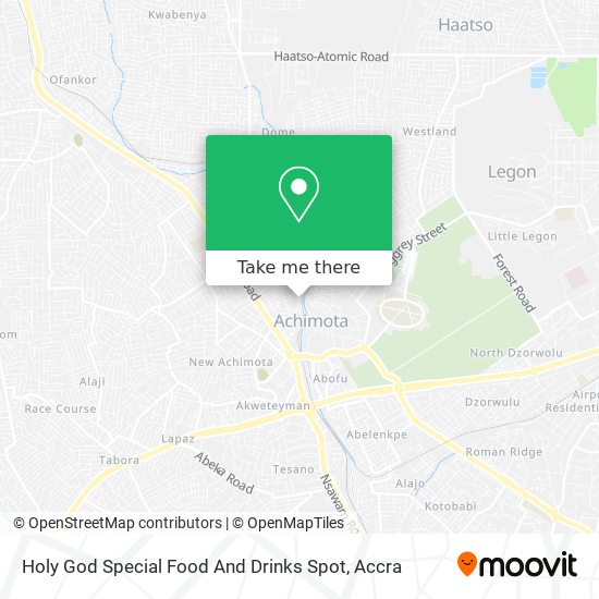 Holy God Special Food And Drinks Spot map