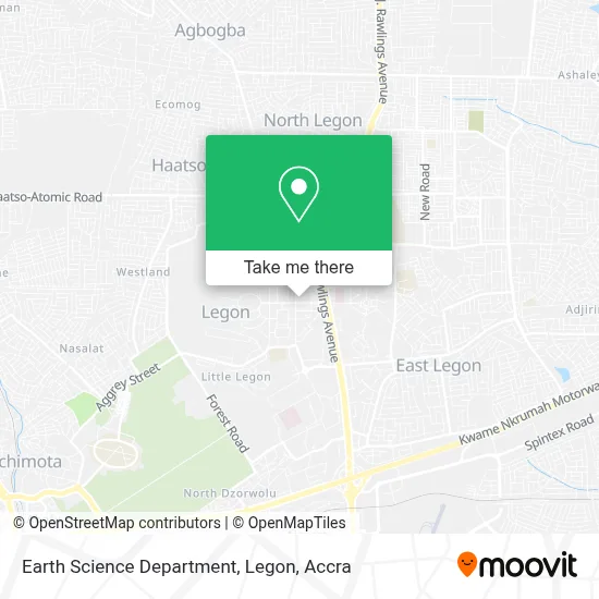 Earth Science Department, Legon map