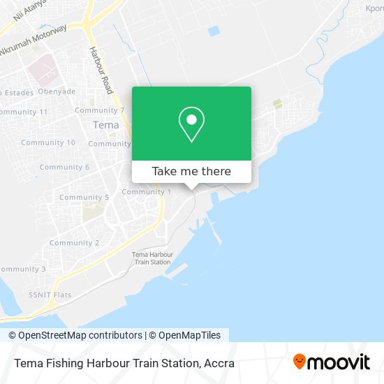Tema Fishing Harbour Train Station map
