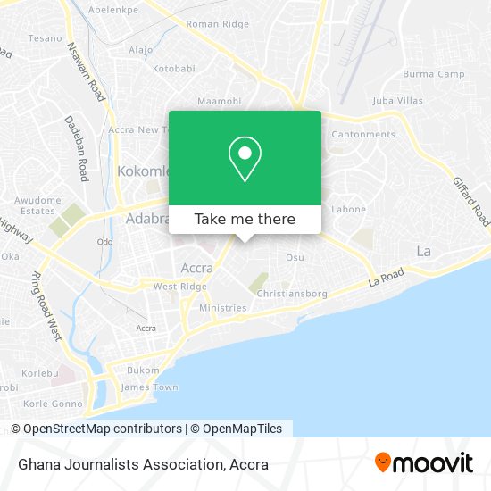 Ghana Journalists Association map