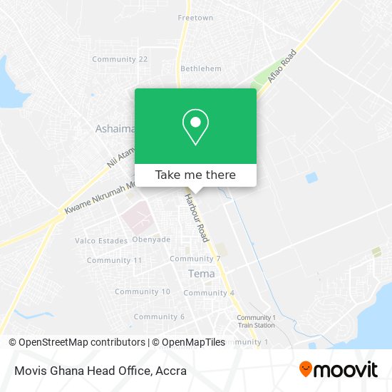 Movis Ghana Head Office map