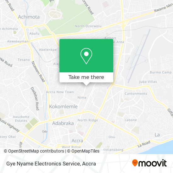 Gye Nyame Electronics Service map