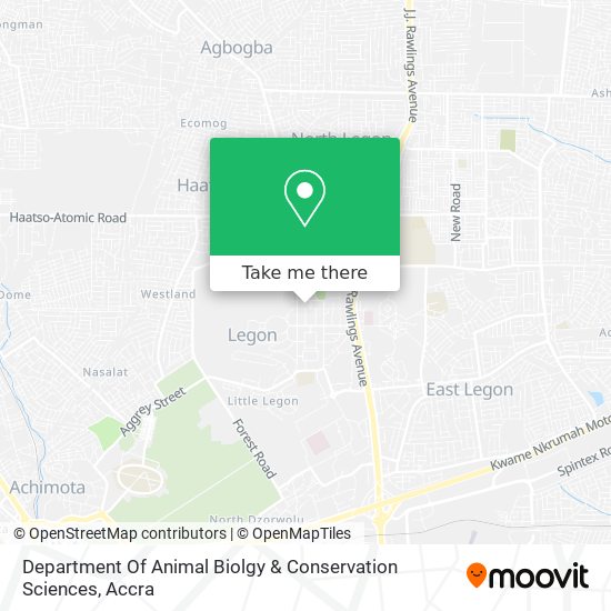 Department Of Animal Biolgy & Conservation Sciences map