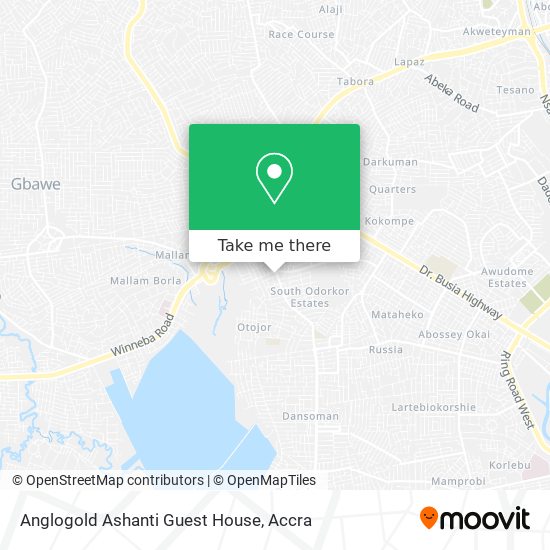 Anglogold Ashanti Guest House map