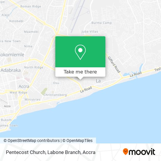Pentecost Church, Labone Branch map