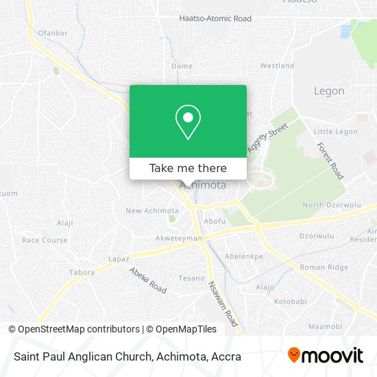 Saint Paul Anglican Church, Achimota map