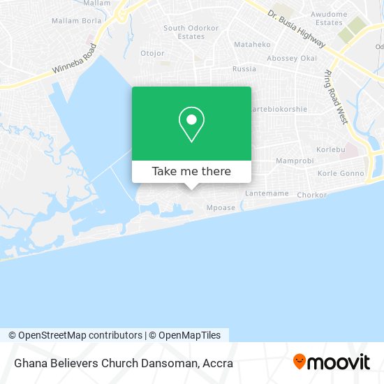Ghana Believers Church Dansoman map
