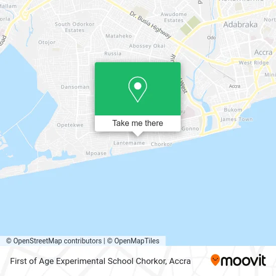 First of Age Experimental School Chorkor map