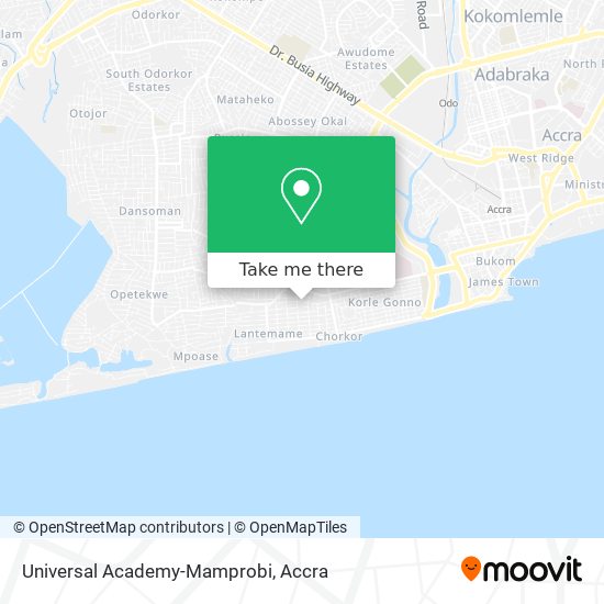 Universal Academy-Mamprobi map
