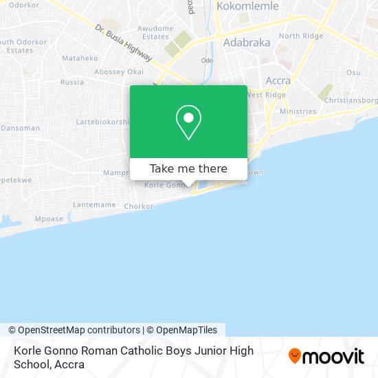 Korle Gonno Roman Catholic Boys Junior High School map