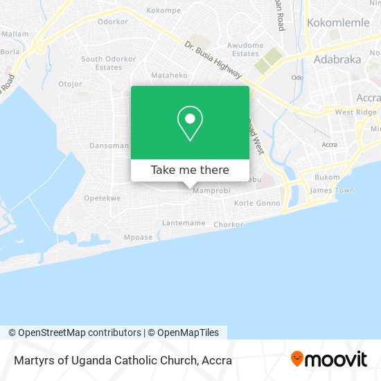 Martyrs of Uganda Catholic Church map