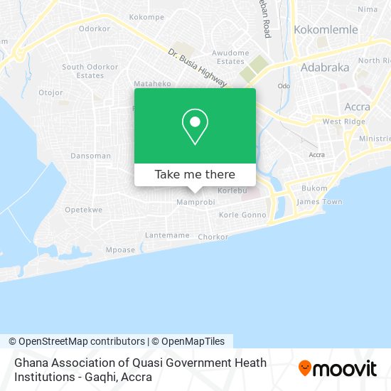 Ghana Association of Quasi Government Heath Institutions - Gaqhi map