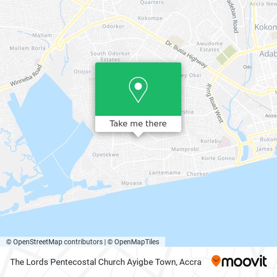The Lords Pentecostal Church Ayigbe Town map