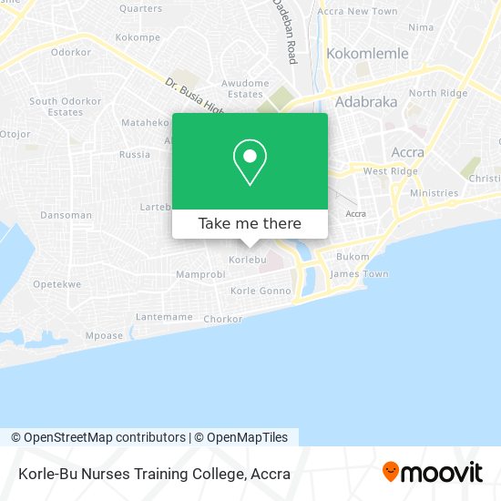 Korle-Bu Nurses Training College map