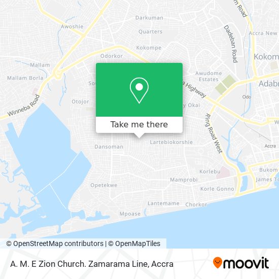 A. M. E Zion Church. Zamarama Line map