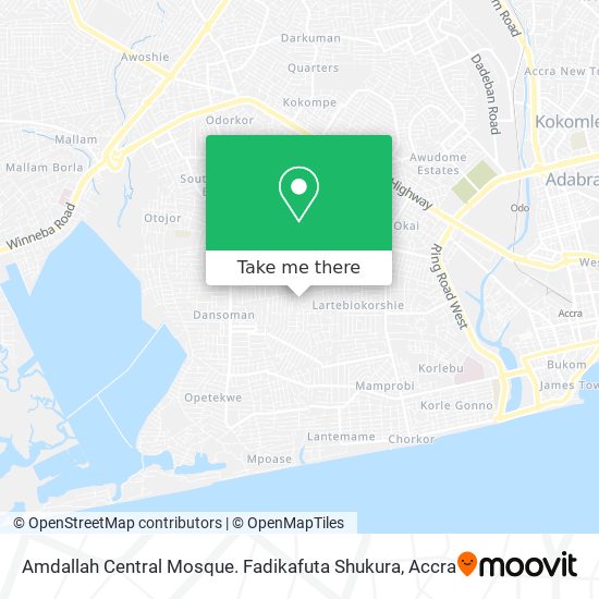 Amdallah Central Mosque. Fadikafuta Shukura map