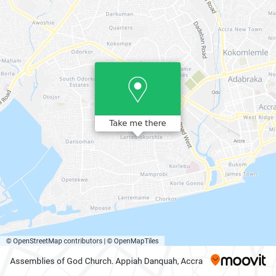 Assemblies of God Church. Appiah Danquah map