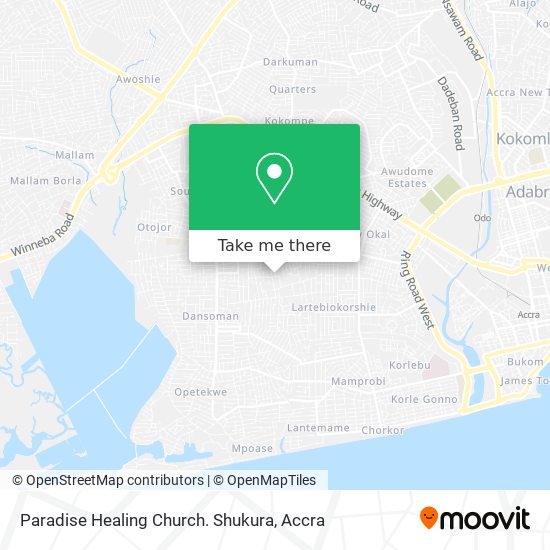 Paradise Healing Church. Shukura map