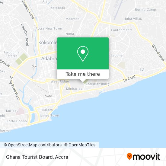 Ghana Tourist Board map