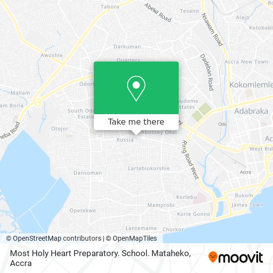 Most Holy Heart Preparatory. School. Mataheko map