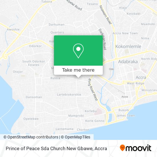 Prince of Peace Sda Church New Gbawe map
