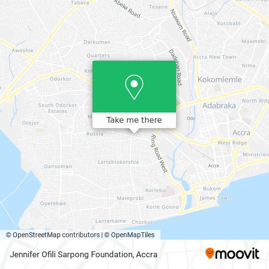 Jennifer Ofili Sarpong Foundation map