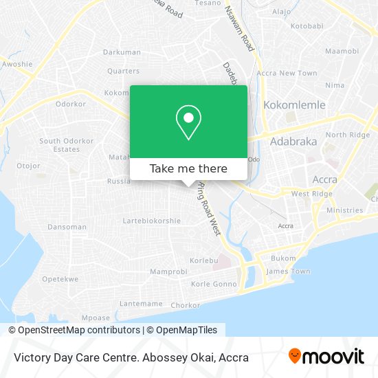 Victory Day Care Centre. Abossey Okai map