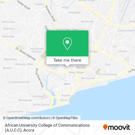 African University College of Communications (A.U.C.C) map