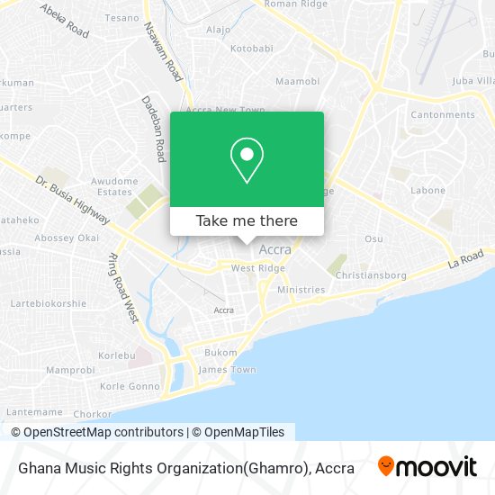 Ghana Music Rights Organization(Ghamro) map