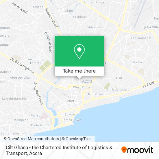 Cilt Ghana - the Chartered Institute of Logistics & Transport map
