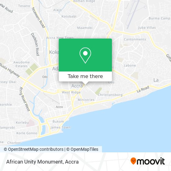 African Unity Monument map