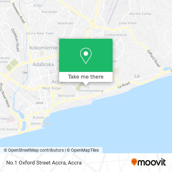 No.1 Oxford Street Accra map