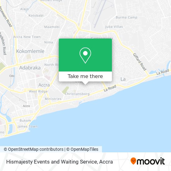 Hismajesty Events and Waiting Service map