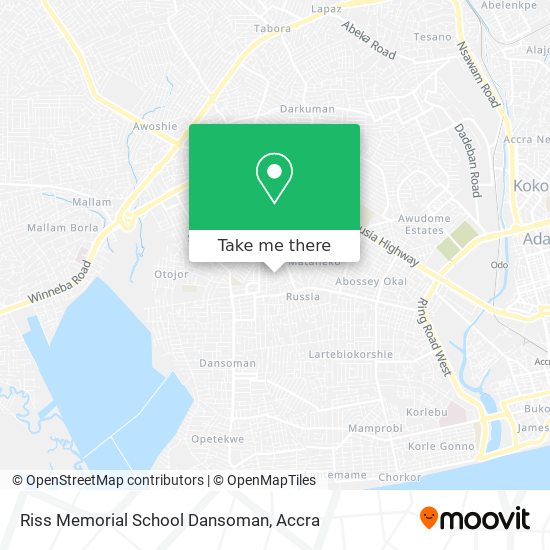 Riss Memorial School Dansoman map