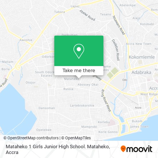 Mataheko 1 Girls Junior High School. Mataheko map