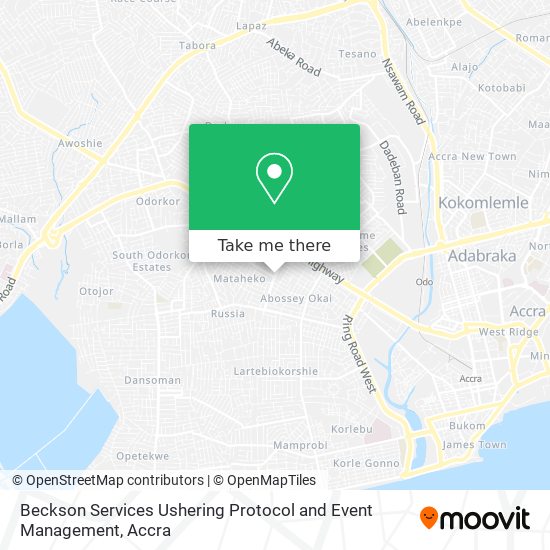 Beckson Services Ushering Protocol and Event Management map