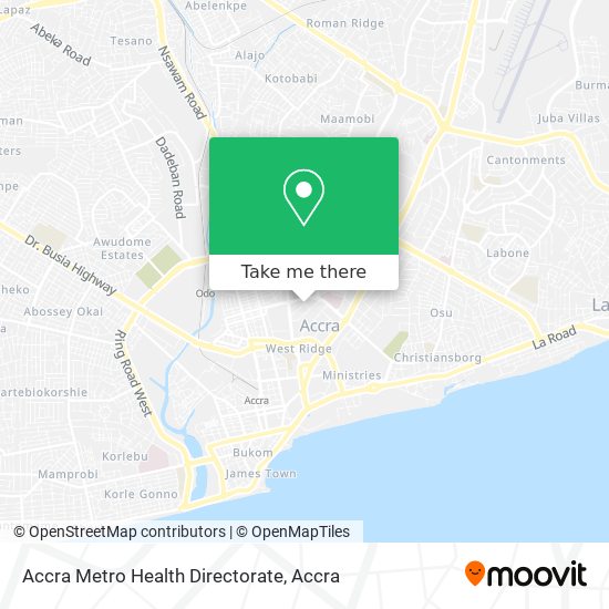 Accra Metro Health Directorate map