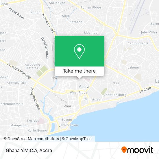 Ghana Y.M.C.A map