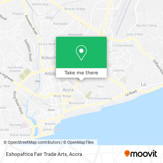Eshopafrica Fair Trade Arts map